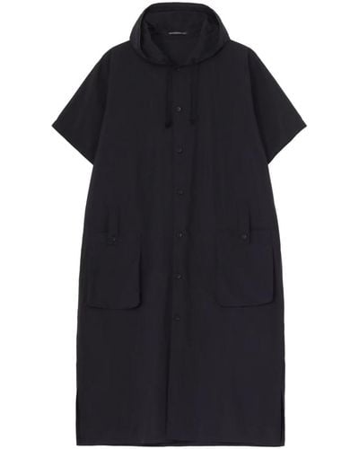 Yohji Yamamoto Cotton Hooded Midi Dress - ブルー