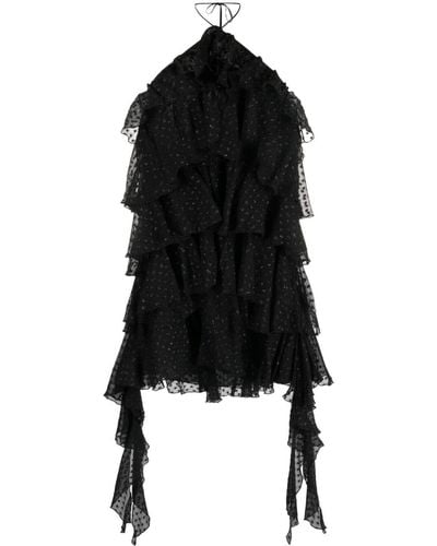Blumarine Vestido corto con capas escalonadas - Negro