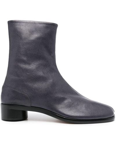 Maison Margiela Tabi 60mm Leather Ankle Boots - Blue