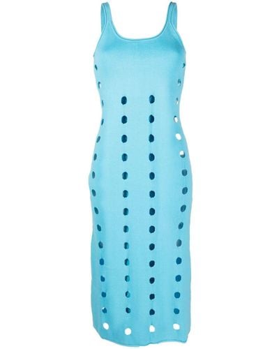 House Of Sunny Canopy Knitted Midi Dress - Blue