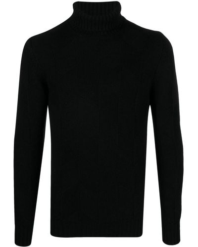 Fileria Roll-neck Geometric-pattern Sweater - Black
