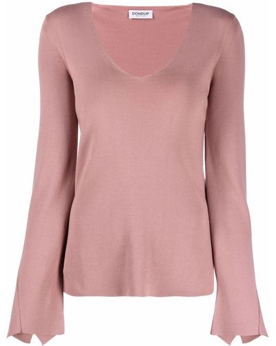 Dondup Draped Long-sleeve Knitted Top - Pink