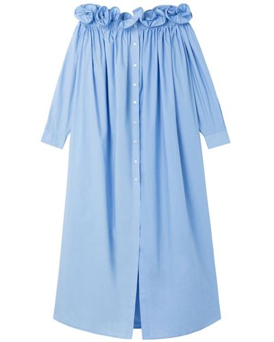 AZ FACTORY X Lutz Huelle robe mi-longue Sunset à épaules dénudées - Bleu