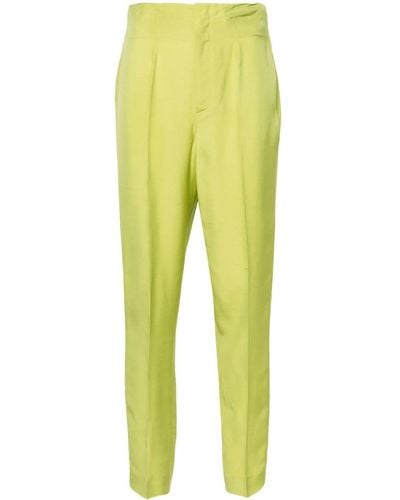 Ralph Lauren Collection High-waisted Slim-fit Trousers - Geel