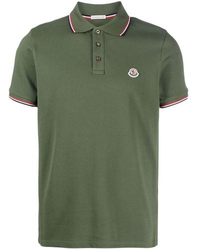 Moncler Poloshirt mit Logo-Patch - Grün