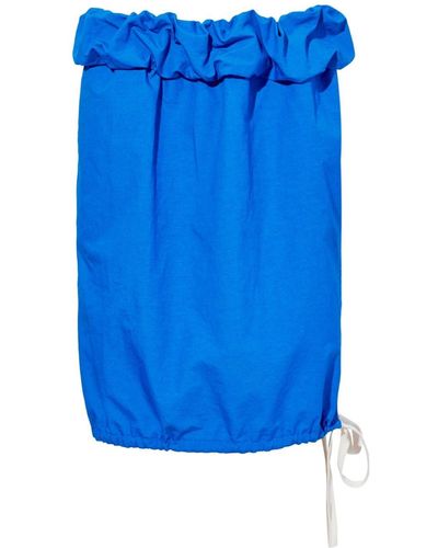 Proenza Schouler Hayley Crinkled Poplin Skirt - Blue