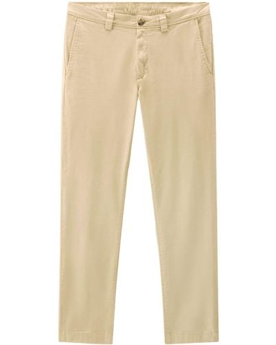 Woolrich Logo-embroidered Chinos - Natural