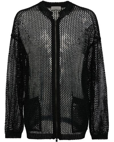 Yohji Yamamoto Gebreid Vest Met Rits - Zwart