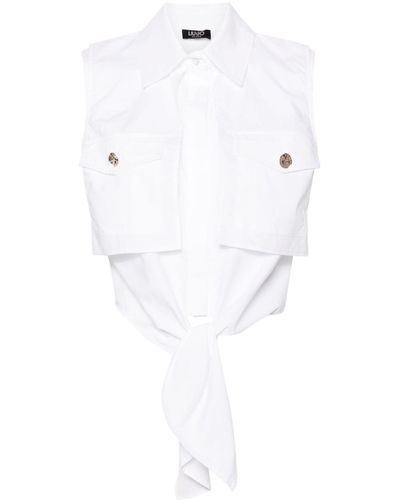 Liu Jo Sleeveless Cotton Shirt - White