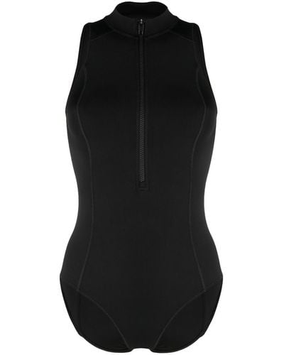 Y-3 High-neck Half-zip Swimsuit - Black