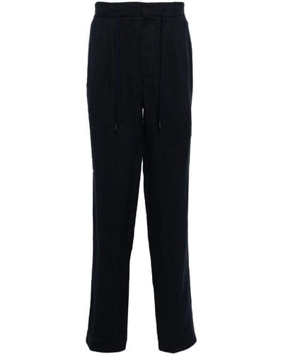 N.Peal Cashmere Sorrento Linen Drawstring Trousers - Blue