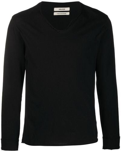Zadig & Voltaire T-shirt a maniche lunghe Monastir - Nero