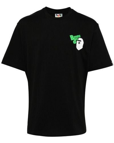 A Bathing Ape T-shirt en coton à logo imprimé - Noir