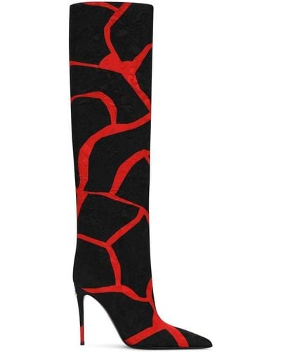 Dolce & Gabbana Stiefel mit abstraktem Print - Rot
