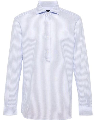Fay Striped Linen-blend Shirt - White