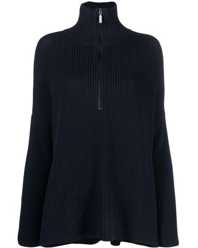 Societe Anonyme Zip-up Chunky-knit Sweater - Blue