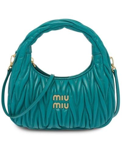 Miu Miu Mini sac porté épaule Wander matelassé - Bleu