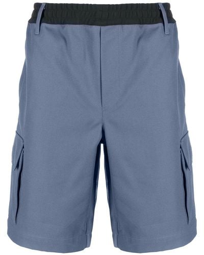 GR10K Elasticated-waistband Cargo Shorts - Blue