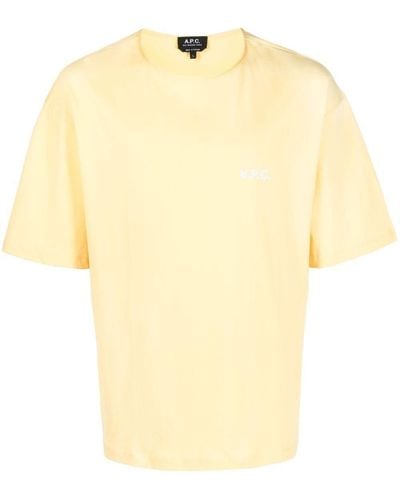 A.P.C. Camiseta con logo estampado - Amarillo