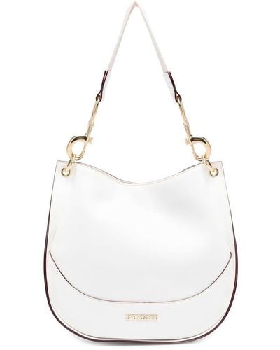 Love Moschino Logo Plaque Shoulder Bag - White