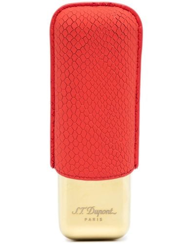 S.t. Dupont Snakeskin-effect cigar case - Rouge