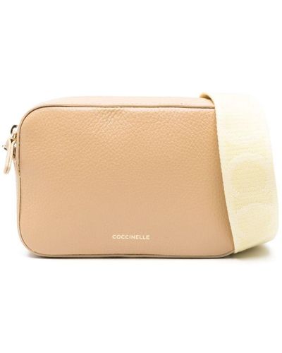 Coccinelle Tebe Leather Cross Body Bag - Natural