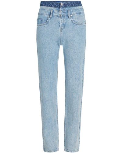 Karl Lagerfeld Straight-Leg-Jeans mit hohem Bund - Blau