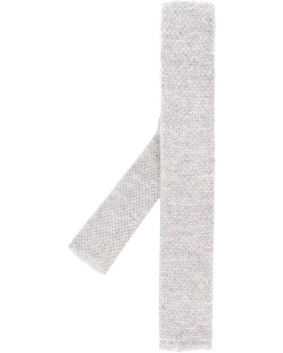 N.Peal Cashmere Plain Knitted Tie - Multicolor