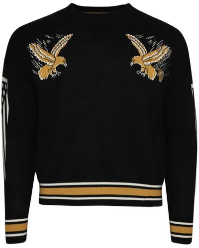 Rhude Eagle Souvenir Intarsia Knit Sweater - Black