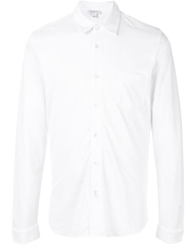 Sunspel Camisa de piqué holgada - Blanco