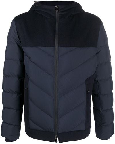 Corneliani Hooded Padded-design Jacket - Blue