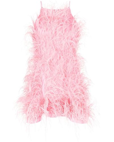 Cult Gaia Shannon Kleid mit Straußenfedern - Pink