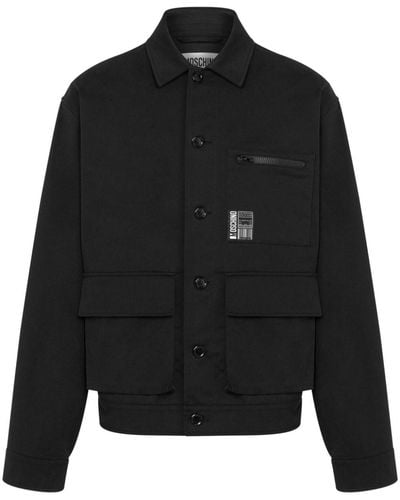 Moschino Logo-appliqué Shirt Jacket - Black