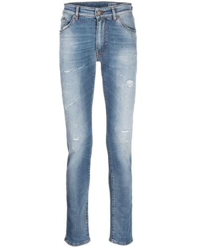 PT Torino Low-rise Faded Jeans - Blue