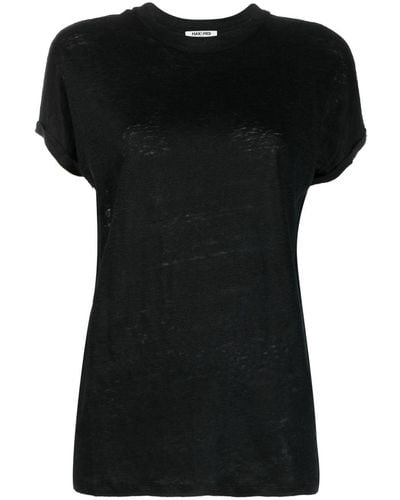 Max & Moi T-shirt en lin à manches courtes - Noir