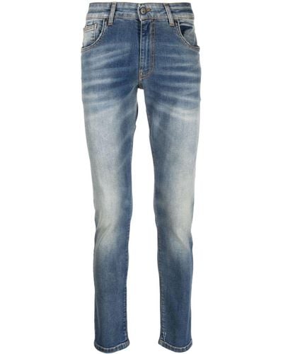 Salvatore Santoro Slim-Fit-Jeans mit Logo-Patch - Blau