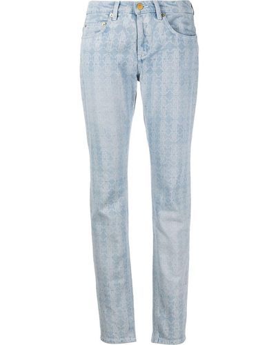 Roberto Cavalli Skinny-Jeans mit Monogramm - Blau