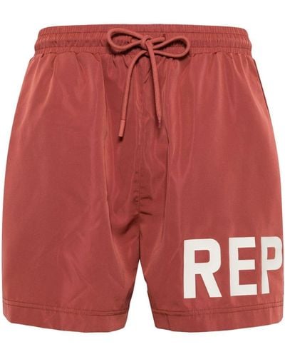 Represent Logo-print swim shorts - Rojo