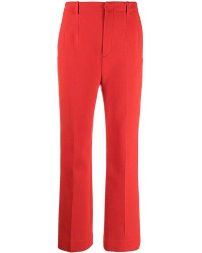 Saint Laurent Pantalon de tailleur droit - Rouge