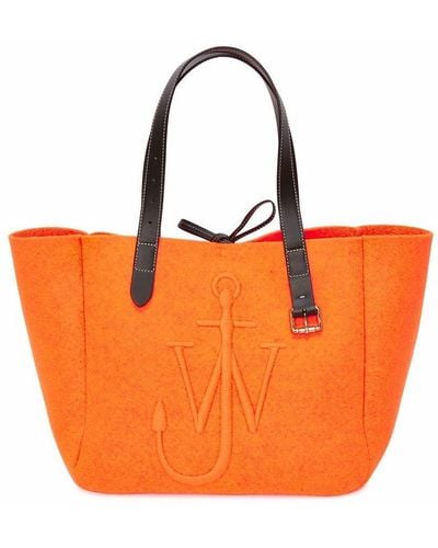 JW Anderson Bolso shopper Belt con logo bordado - Naranja