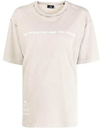 Mauna Kea T-shirt Met Tekst - Naturel