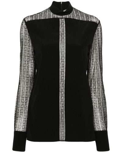 Givenchy 4g-pattern Silk Blouse - Black