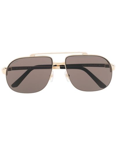 Cartier Pilot-frame Style Sunglasses - Gray