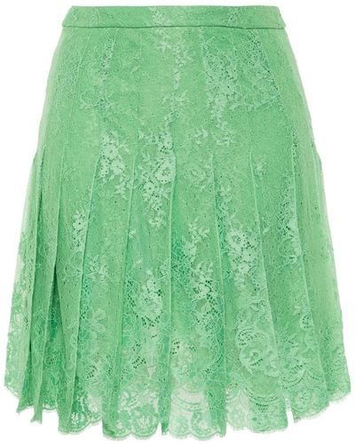 Ermanno Scervino Floral-lace pleated skirt - Grün