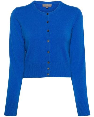 N.Peal Cashmere Ivy Cardigan aus Bio-Kaschmir - Blau