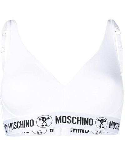 Moschino Soutien-gorge à bande logo - Blanc