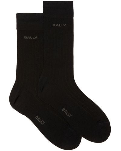 Bally Socken mit Logo-Intarsie - Schwarz