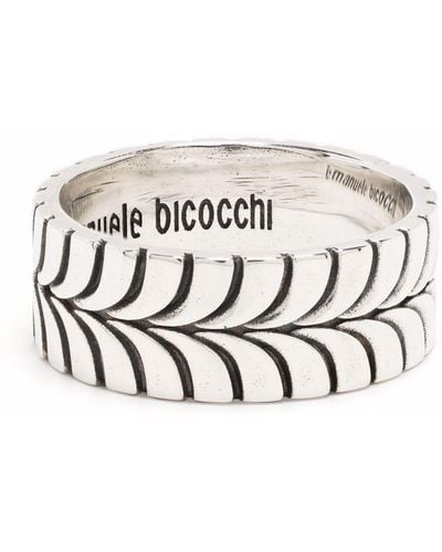 Emanuele Bicocchi Engraved Band Ring - White