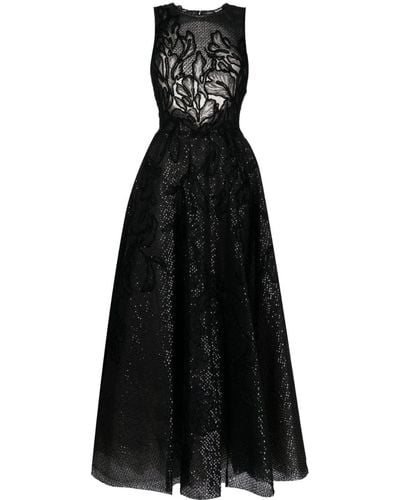 Saiid Kobeisy Sequin-detail semi-sheer dress - Nero