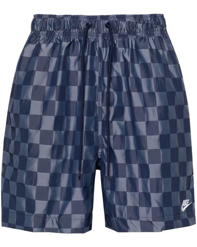 Nike Short en coton Flow à logo brodé - Bleu